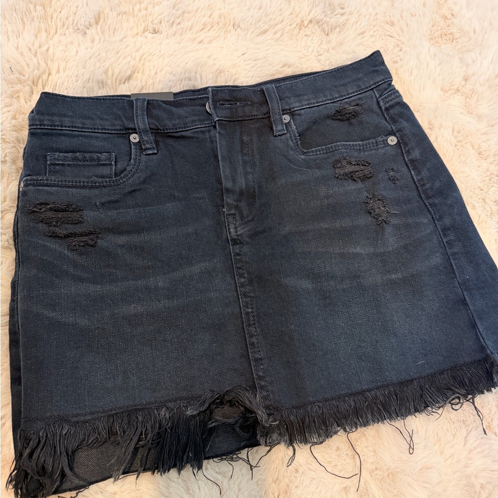Blank NYC Charcoal Denim Skirt